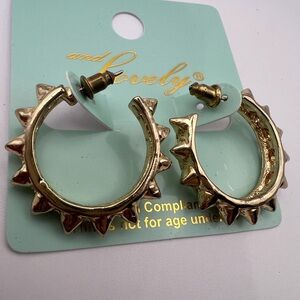 Gold Spike Hoop Earrings